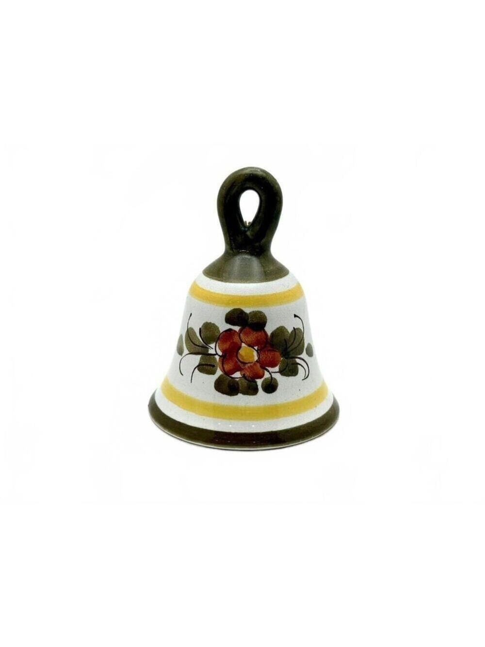 Vintage Deruta Hand Painted Ceramic Bell Floral Italy Folk Art Decor